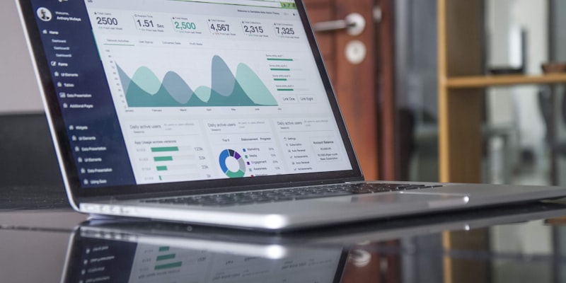 Laptop showing spending charts